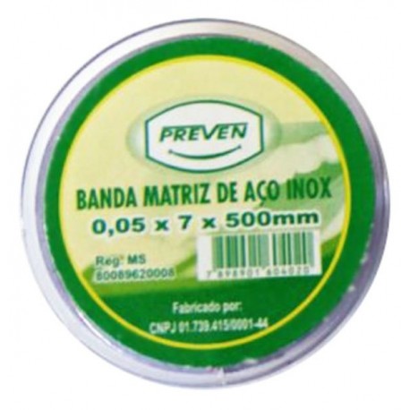 Banda Matriz de Aço Inox 0,05x7 x 500mm Preven