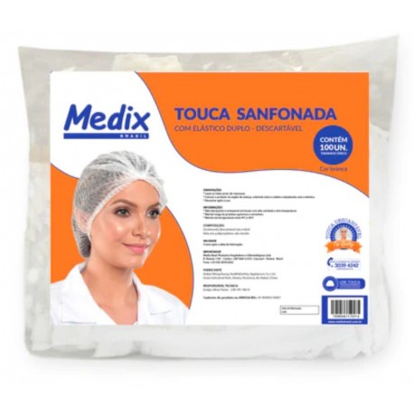 Touca Sanfonada Branca Medix